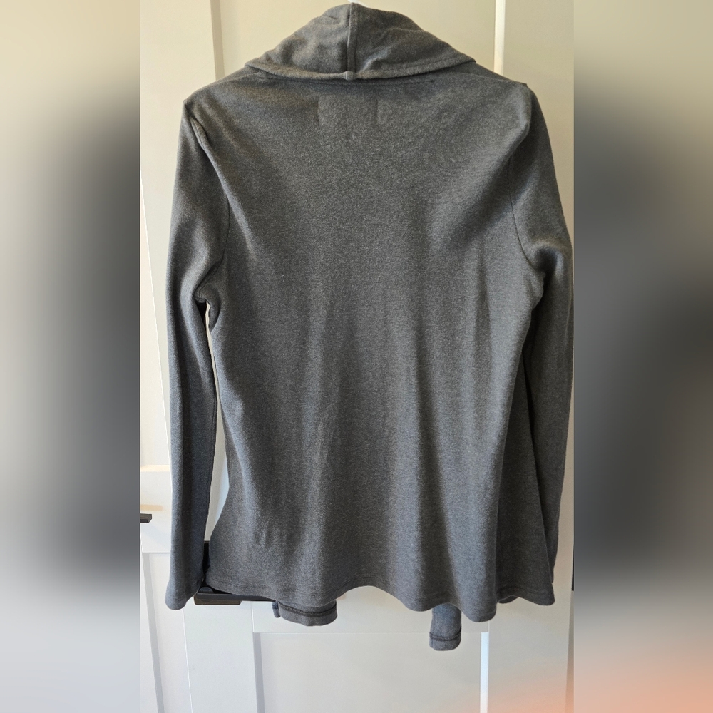 Mercedes Benz Women's Gray Open Front Cardigan Soft Roll Neck - Size M - Picture 4 of 4